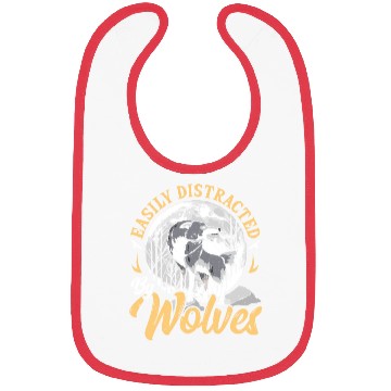 Discover Easily Distracted By Wolves Wolf Bibs