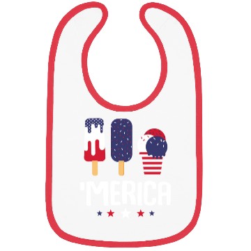 Discover Merica Ice Cream Lover Popsicles US Flag Bibs