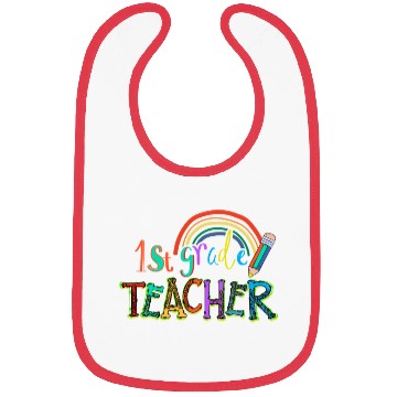 Discover Leopard 1st Grade Teacher Rainbow Bibs