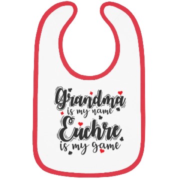 Discover Grandma is my Name Euchre is my Game Bibs