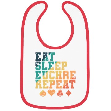 Discover Eat Sleep Euchre Repeat Deck of Cards playing Card Bibs
