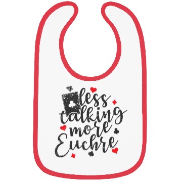 Discover Less talking more Euchre Deck of Cards Bibs
