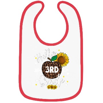 Discover 3rd Grade Back To School Leopard Print Sunflower Bibs