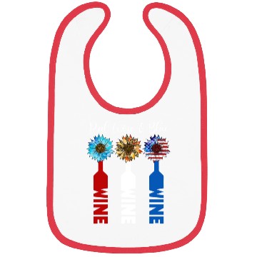 Discover Red Wine Blue 4th Of July Bibs