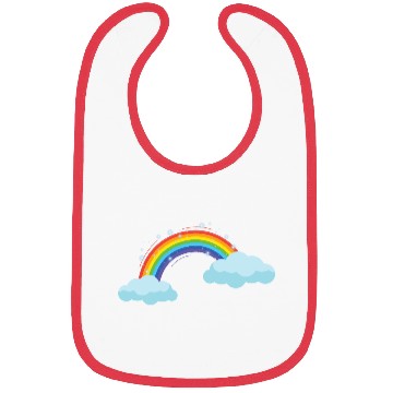 Discover Colorful Rainbow With Clouds Bibs