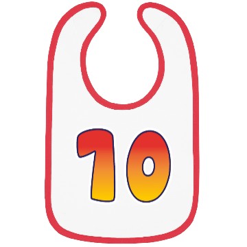 Discover Number 10 Red - Orange Design Bibs