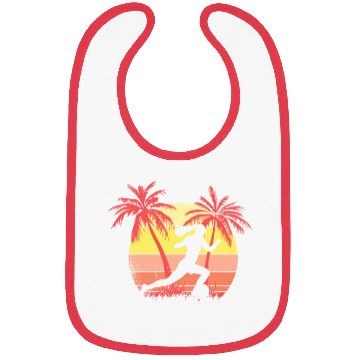 Discover Soccer Girl Running With Ball Summer Sunset 80s Bibs