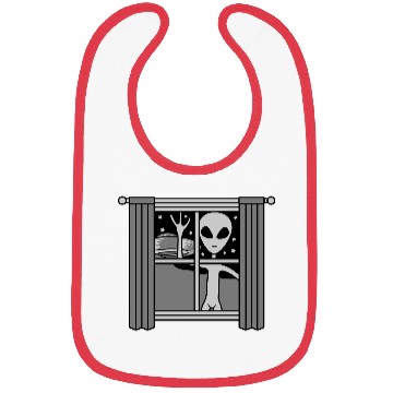 Discover window ufo alien night Bibs