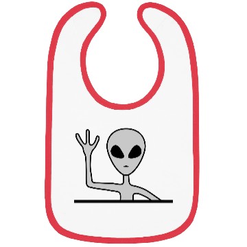 Discover Gray male alien waving Bibs