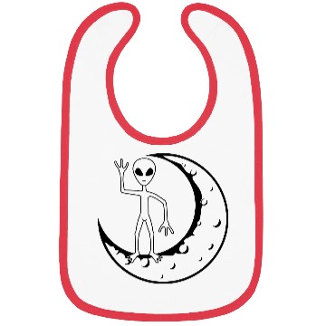 Discover Standing moon alien waving Bibs