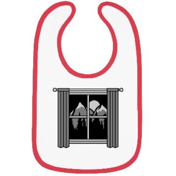 Discover moon mountains view window Bibs