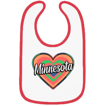 Discover Minnesota Colorful Heart Gift Bibs