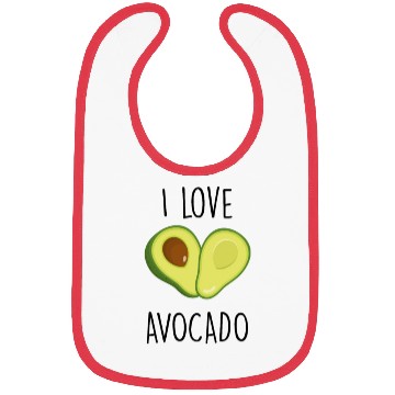Discover I love Avocado Hearth Bibs