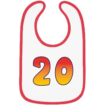 Discover Number 20 Red - Orange Design Bibs