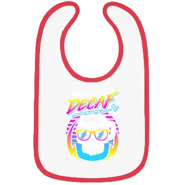 Discover Death Before Decaf (Skull Mug) Retro Neon 80s 90s Bibs