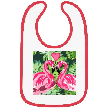 Discover Pink Flamingo Love Bibs