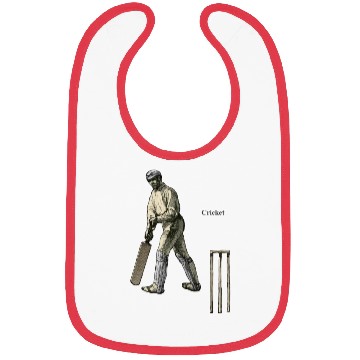 Discover Vintage Cricket Player with a Bat and Wicket URM Bibs