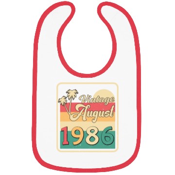 Discover Birthday Greeting For August 1986 Bibs