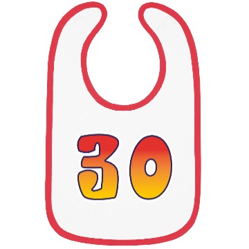 Discover Number 30 Red - Orange Design Bibs