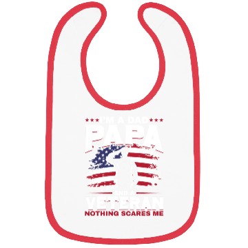 Discover Dad Papa US Veteran Patriotic Father Soldier Bibs