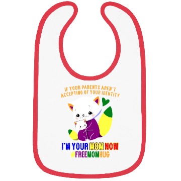 Discover Free Mom Hugs Proud Mama Cat and Kitten Pride Bibs