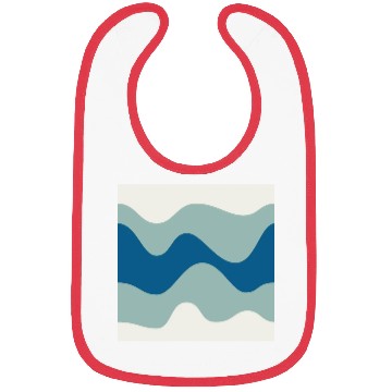 Discover Ocean Waves Pattern - Blue and White Bibs