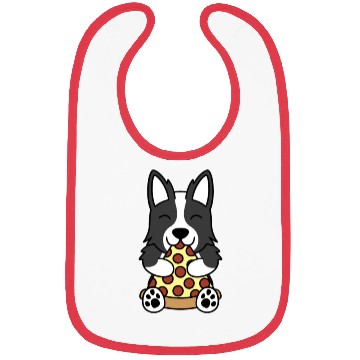 Discover Border Collie Pizza Lover Bibs
