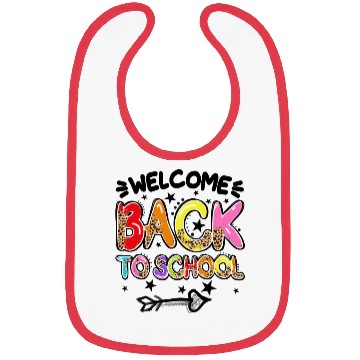 Discover Welcome Back To School leopard Bibs