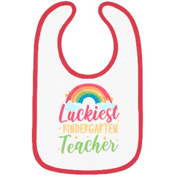 Discover Luckiest Kindergarten Teacher Rainbow Bibs