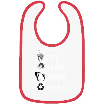 Discover Awesome Anime Eat Sleep Anime Repeat Teenager Bibs