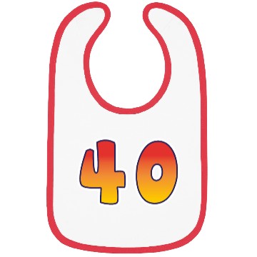 Discover Number 40 Red - Orange Design Bibs