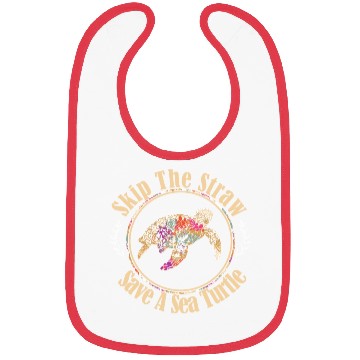 Discover Skip The Straw Save The Sea Turtle Activist Longsl Bibs