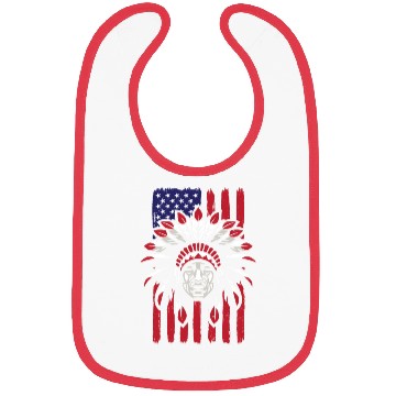 Discover Native American Chief US Flag Indian Bibs