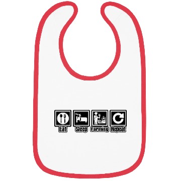 Discover Eat Sleep Farmer Repeat Bibs