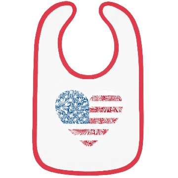 Discover US Patriotic Heart with US FLAG 4th of july Bibs