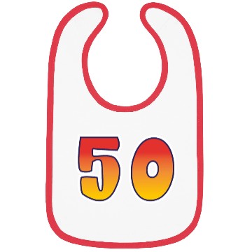 Discover Number 50 Red - Orange Design Bibs