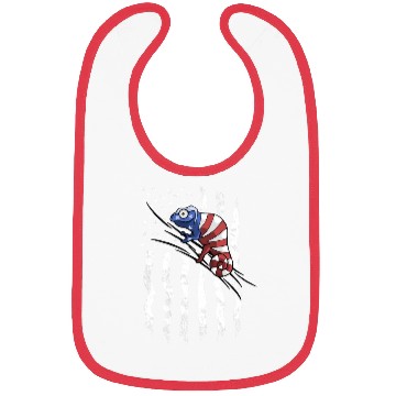 Discover US Flag Patriotic American Chameleon in Stars Bibs