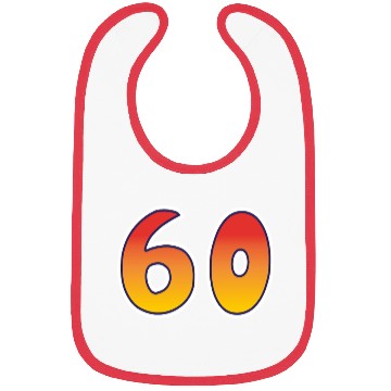 Discover Number 60 Red - Orange Design Bibs