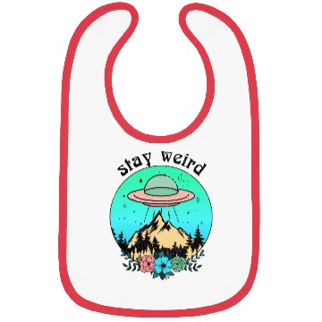 Discover Stay weird UFO art Bibs