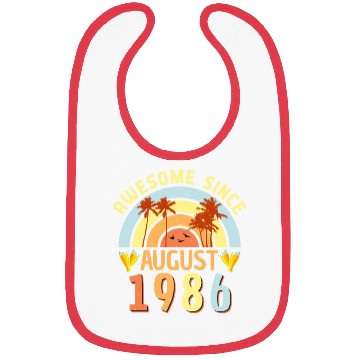 Discover 1986 Born In August Bibs