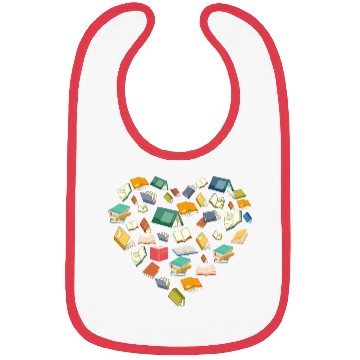 Discover Book Lover Heart Shape Bookish Gift For Librarian Bibs
