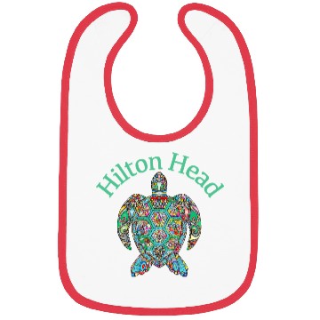 Discover Hilton Head Bibs Tribal Turtle Gift Bibs