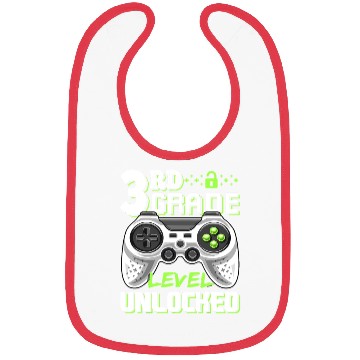 Discover 3rd Grade Level Unlocked Video Game Back to School Bibs