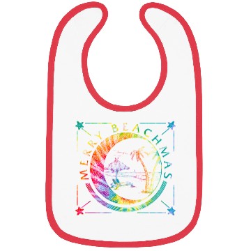 Discover Coastal Beach Christmas In July Bibs, Merry