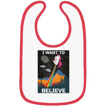 Discover Unicorn "I Want To Believe" UAP Outfit Alien Ufo Bibs