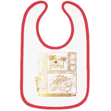 Discover Coastal Beach Christmas In July Bibs, Merry