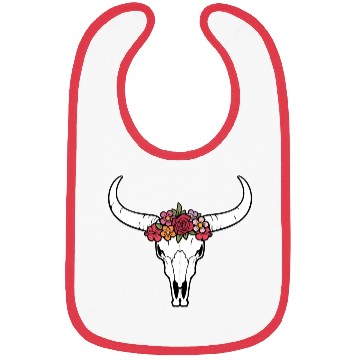 Discover Floral bull skull Bibs
