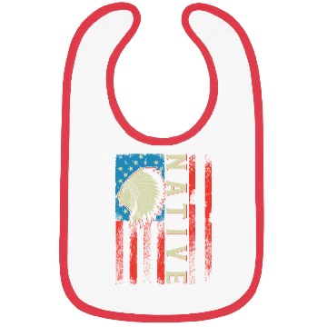 Discover Native American Flag Chief Traditional US Bibs