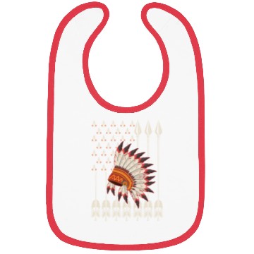 Discover Native American Chief Traditional US Flag Bibs