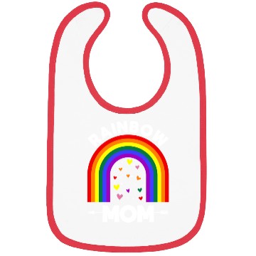 Discover Rainbow Proud Mom Colorful Heart LGBTQ Bibs